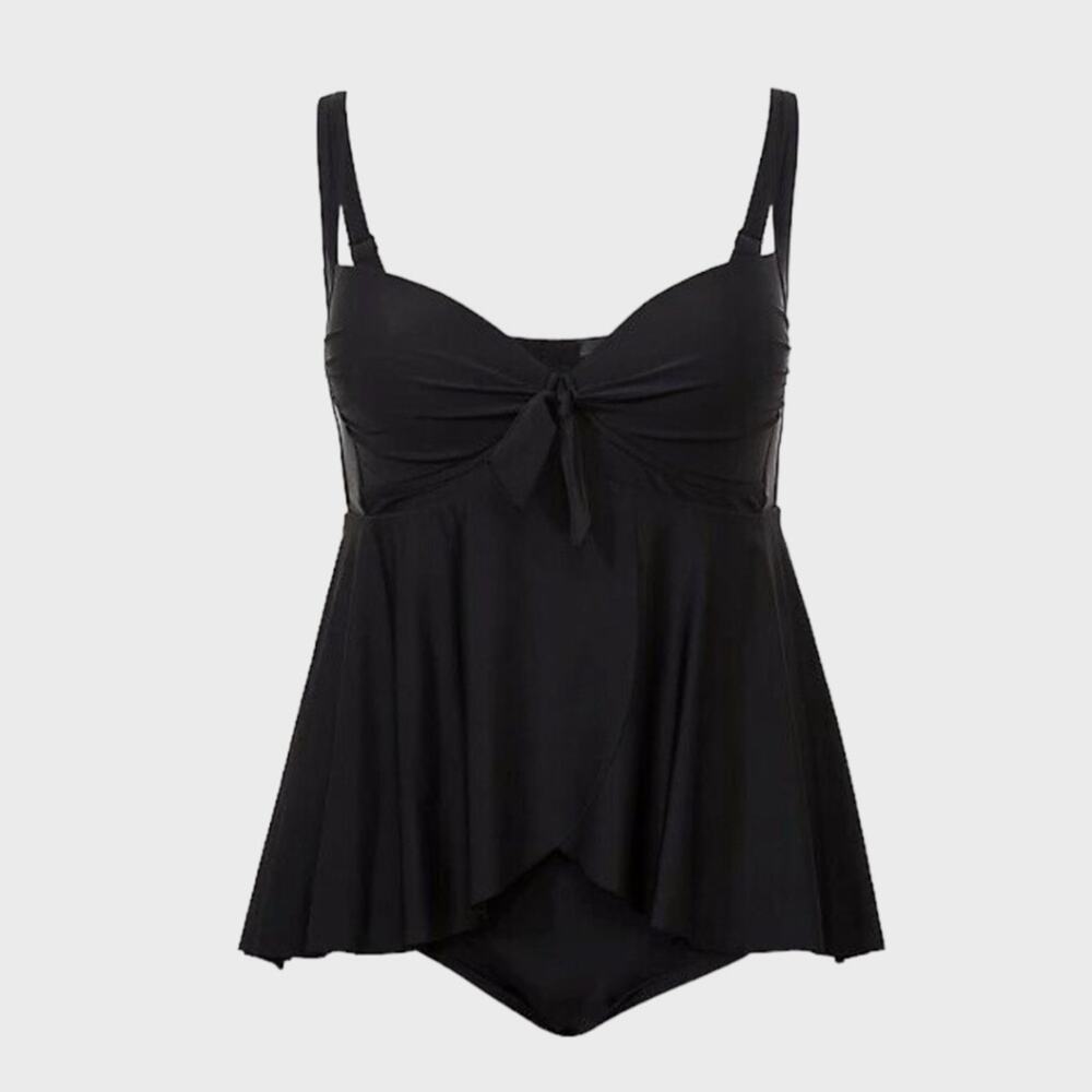 TORRID Vixen Front Tie Babydoll One Piece Swimsuit SwimDress - Picture 4 of 5